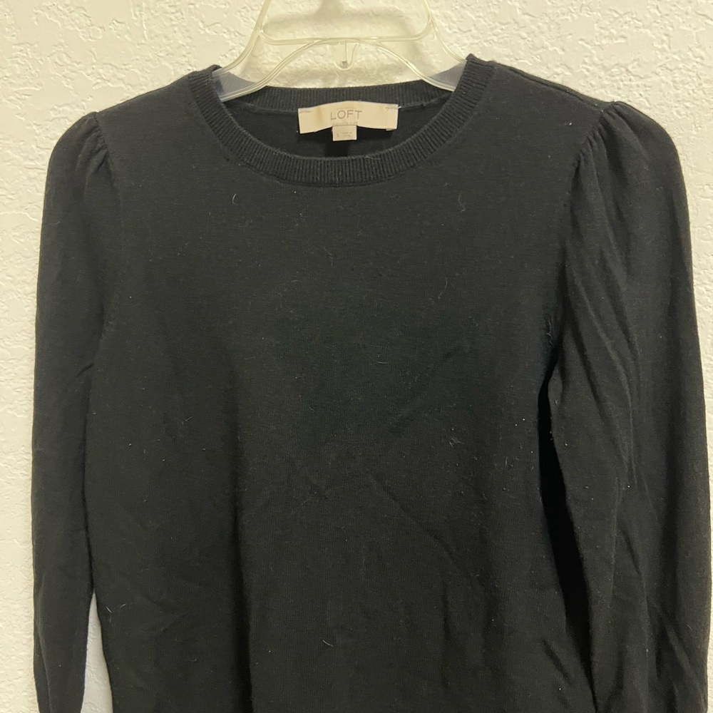 LOFT Women's Elegant Black Long Sleeve Top